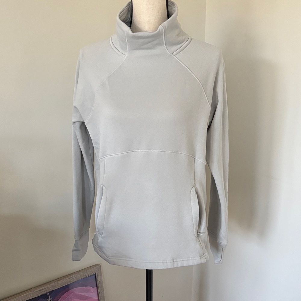 Athleta Light Gray Cowl Neck Sweater